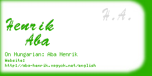 henrik aba business card